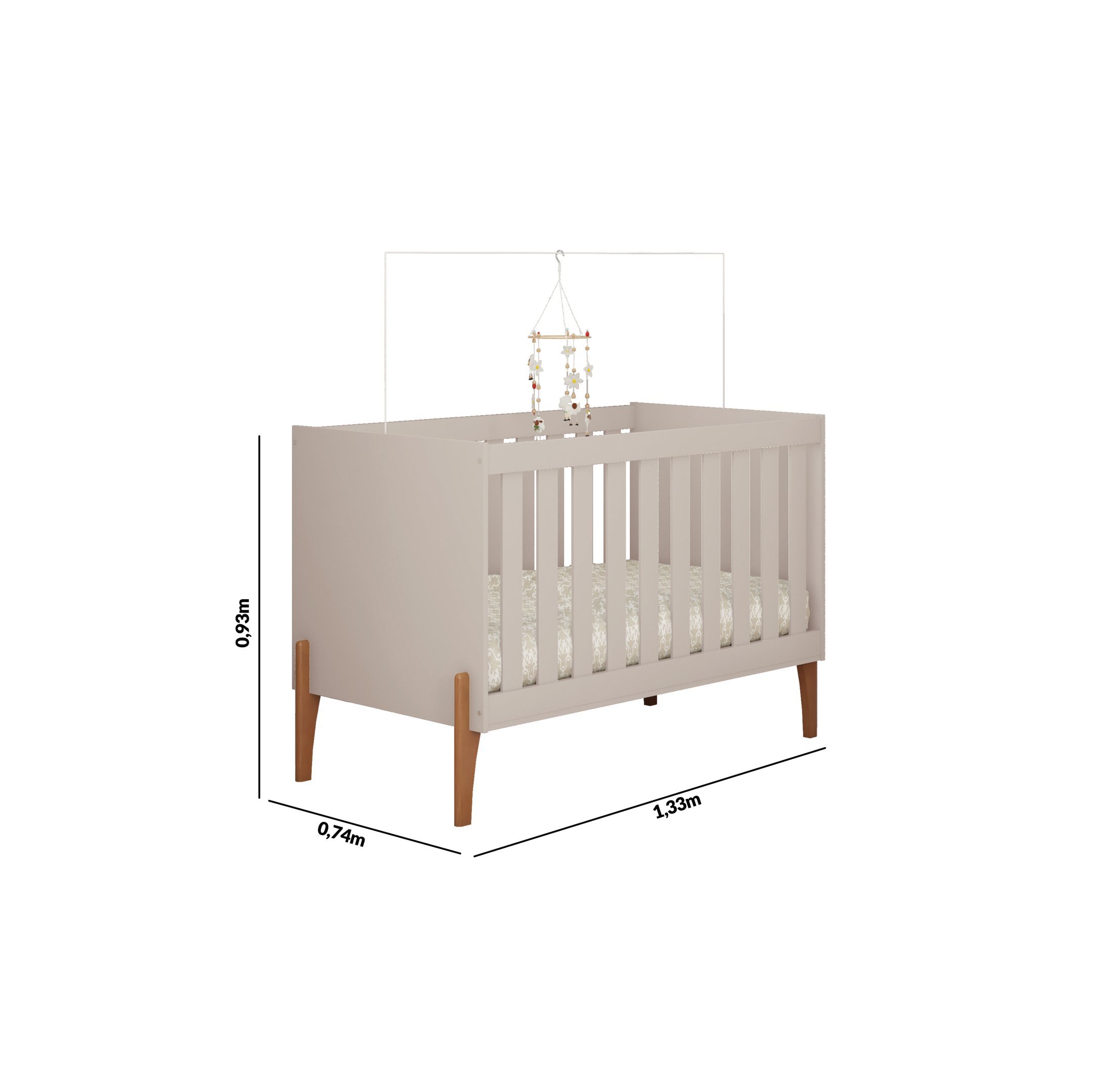 Quarto Infantil Comoda Berço Mini Cama Iris:off White - 4