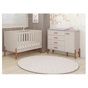 Quarto Infantil Comoda Berço Mini Cama Iris:off White