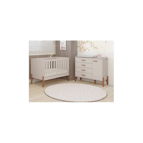 Quarto Infantil Comoda Berço Mini Cama Iris:off White