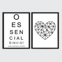 Ver imagem 1 de Kit 2 Quadros O Essencial É Invisível Olhos 45x34cm:Madeira branca