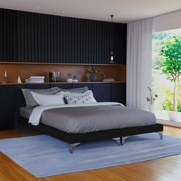 Cama Oriental Premium Queen Veludo Preto - 1