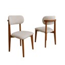 Ver imagem 3 de Combo 2 Cadeiras de Jantar Maya Estofada Linho Marfim Design Moderno