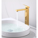 Ver imagem 6 de Torneira Monocomando Dourada Quadrada Banheiro Lavabo Bica Alta Luxo Inovartte In30