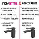 Ver imagem 2 de Torneira Monocomando Preto Quadrada Banheiro Lavabo Bica Baixa Luxo Inovartte In24