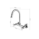 Ver imagem 5 de Torneira Misturador Duplo Comando Cromado de Parede Cozinha Lavabo Lavanderia Inovartte In22