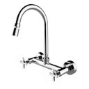 Ver imagem 1 de Torneira Misturador Duplo Comando Cromado de Parede Cozinha Lavabo Lavanderia Inovartte In22