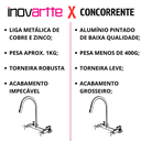 Ver imagem 2 de Torneira Misturador Duplo Comando Cromado de Parede Cozinha Lavabo Lavanderia Inovartte In22