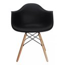 Ver imagem 2 de Cadeira Charles Eames Wood com Braços Pp-620 - Cor Preta