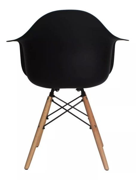 Cadeira Charles Eames Wood com Braços Pp-620 - Cor Preta - 4