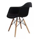 Ver imagem 5 de Cadeira Charles Eames Wood com Braços Pp-620 - Cor Preta
