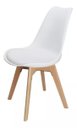Ver imagem 1 de Cadeira Eames Leda com Assento Estofado Base Madeira - Pp-635 - Cor Branca