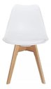 Ver imagem 2 de Cadeira Eames Leda com Assento Estofado Base Madeira - Pp-635 - Cor Branca