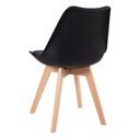 Ver imagem 3 de Cadeira Eames Leda Preta com Assento Estofado Pés Madeira Escritório Cozinha Penteadeira Pp-635