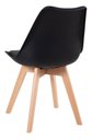 Ver imagem 3 de Cadeira Eames Leda Preta com Assento Estofado Pés Madeira Escritório Cozinha Penteadeira Pp-635