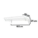 Ver imagem 5 de Varal De Parede Sanfonado Sekafácil Pintura Eletrostática Branca Grande – 21X60X102 Cm