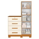 Ver imagem 6 de Cômoda Roupeiro com Espelho e Chave 1 Porta 4 Gavetas Pávia A04 Cinamomo Off White - Lyam Decor