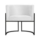 Ver imagem 3 de Poltrona Luana Suede Branco Base Preto Sala Luxo - Fm