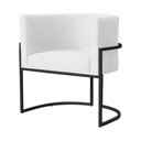Ver imagem 2 de Poltrona Luana Suede Branco Base Preto Sala Luxo - Fm