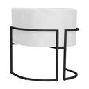 Ver imagem 4 de Poltrona Luana Suede Branco Base Preto Sala Luxo - Fm