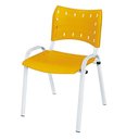 Ver imagem 2 de Cadeira Iso Base Branco , Escritório Amarelo Kit 3 Un