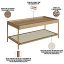 Ver imagem 5 de Mesa de Centro para Sala de Estar Industrial Indy A03 Hanover Dourado - Lyam Decor