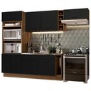 Ver imagem 3 de Armário de Cozinha Completa 290cm Rustic/Preto Agata Madesa 02
