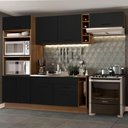 Ver imagem 1 de Armário de Cozinha Completa 290cm Rustic/Preto Agata Madesa 02