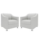 Ver imagem 1 de Kit 2 Poltronas Killa para Recepção Consultório Barbearia Branco