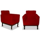 Ver imagem 1 de Kit 2 Poltronas Decorativas Classic Suede Vermelho - Am Decor