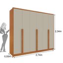 Ver imagem 3 de Guarda Roupa Casal 100% MDF 6 Portas 6 Gavetas Realeza s/ Espelho s/ Pés - Tcil Cinamomo/Off White