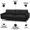 Ver imagem 4 de Sofá 3 Lugares para Sala de Estar Living Industrial 223cm Dijon L06 Couro Preto - Lyam Decor