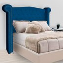 Ver imagem 3 de Cabeceira Estofada Sienna Para Cama Box King 195 Cm Suede Azul Royal - LM DECOR