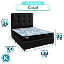 Ver imagem 3 de Cama + Box Preto e Colchão Molas Ensacadas Casal - Life Gold Paropas + Cabeceira