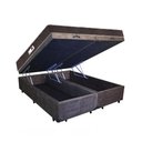 Ver imagem 1 de Cama Box Baú Queen Colchão Mola Bonnel Belos Sonhos + Box Suede 67x158x198:Marrom