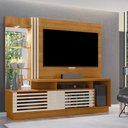 Ver imagem 1 de Home Theater Stall 2 Portas 2 Prateleiras Iluminação Led Mdp até 60 Cinamomo/offwhite G97 - Gran Bel