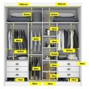 Ver imagem 2 de Guarda Roupa Titanium Ripado com Espelho Branco - D Doro