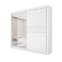 Ver imagem 1 de Guarda Roupa Titanium Ripado com Espelho Branco - D Doro