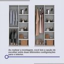 Ver imagem 3 de Guarda Roupa Titanium Ripado com Espelho Branco - D Doro