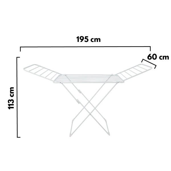 Varal De Chão Com Abas Sekafácil Pintura Eletrostática Branca Grande – 113X60X195 Cm - 5