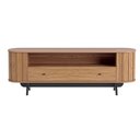 Ver imagem 3 de Rack Curvo Tb300 para Tv até 60 Polegadas com 01 Gaveta 180cm Freijó Preto Fosco Dalla Costa