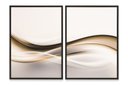 Ver imagem 2 de Quadro Abstrato Ondas Neutras Duplo 50x70 - 2 Peças