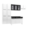 Ver imagem 1 de Armário de Cozinha Modulada Compacta de Aço 245cm com Balcão Multimóveis Cr20526 Branco/preto