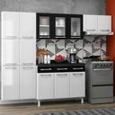 Ver imagem 2 de Armário de Cozinha Modulada Compacta de Aço 245cm com Balcão Multimóveis Cr20526 Branco/preto