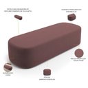 Ver imagem 7 de Kit 02 Puffs Decorativos Orgânicos para Living Quarto 160cm Doha W01 Suede Rosê - Lyam Decor