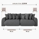 Ver imagem 4 de Sofá Retrátil 3 Lugares Veludo Armani 2,30 Mts Sage
