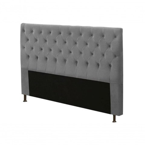 Cabeceira Cama Box Casal Queen 160cm Cristal Veludo - Js Móveis Cinza