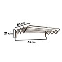 Ver imagem 5 de Varal De Parede Sanfonado Sekafácil Anodização Champagne Pequeno – 21X60X62 Cm