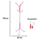 Ver imagem 6 de Cabideiro De Chão Pintura Eletrostática Rosa Grande – 67X175 Cm