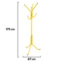 Ver imagem 6 de Cabideiro De Chão Pintura Eletrostática Amarelo Brilhante Grande – 67X175 Cm