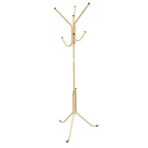 Cabideiro De Chão Pintura Eletrostática Bege Brilhante Grande – 67X175 Cm